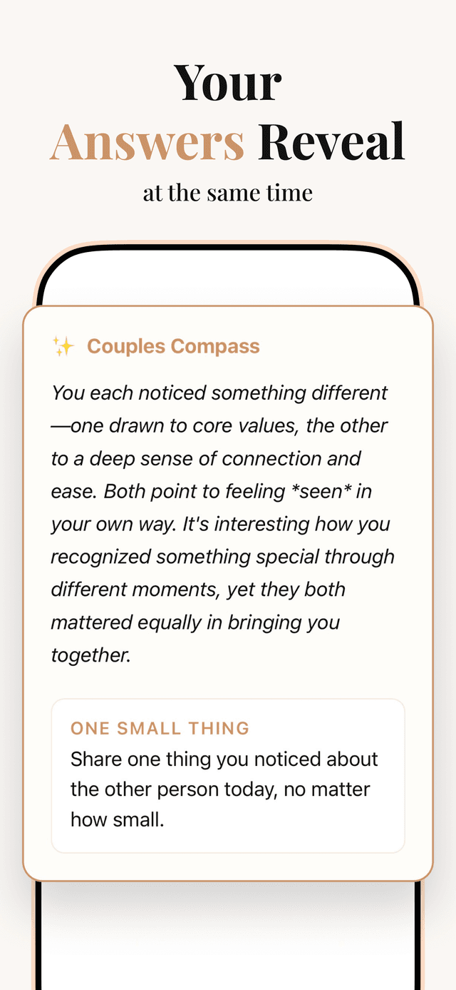 Couples Compass insight screen